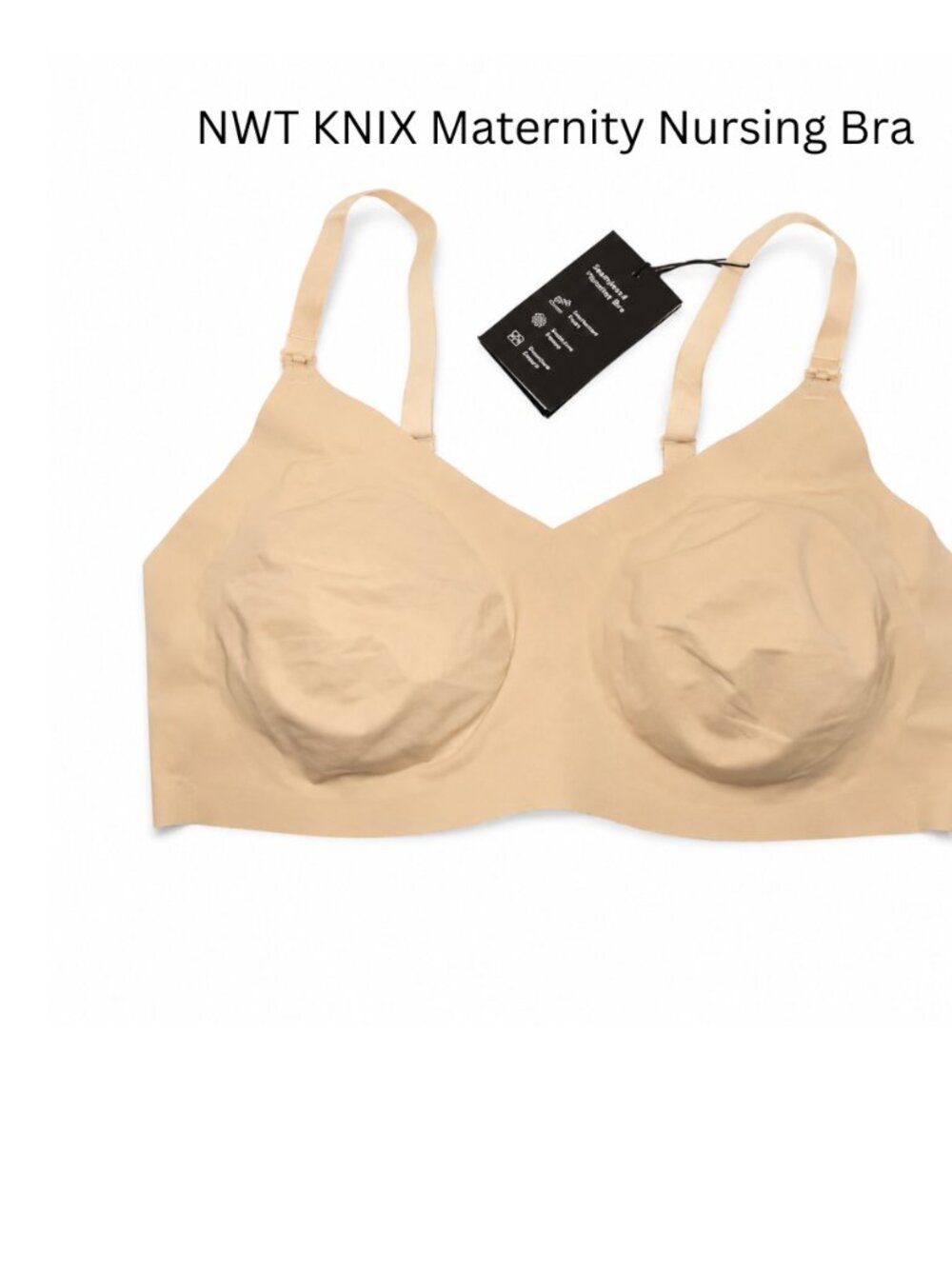 NEW with tags Knix Maternity Nursing Nude Seamless Wireless Bra size 7+